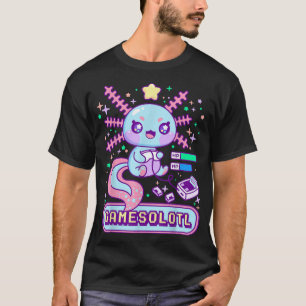 Camiseta Gamesolotl Gamer Aolotl Kawaii Cute Anime Pastel G
