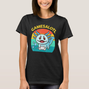 Camiseta Gamesolotl Gamer Axolotl Jogando Videos games