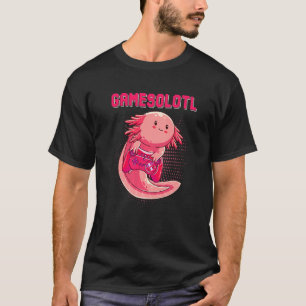 Camiseta Gamesolotl Gamer Axolotl Peixes Jogando Videos gam