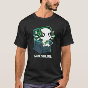 Camiseta Gamesolotl Gamer Axolotl Peixes Jogando Videos gam