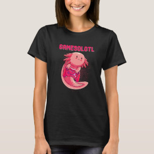 Camiseta Gamesolotl Gamer Axolotl Peixes Jogando Videos gam