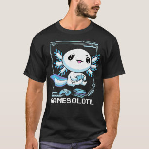 Camiseta Gamesolotl Gamer Axolotl Peixes Jogando Videos gam