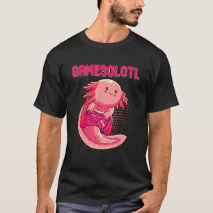 Camiseta Gamesolotl Gamer Axolotl Peixes Jogando Videos gam