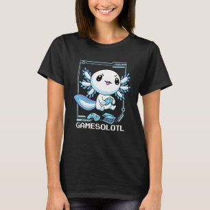 Camiseta Gamesolotl Gamer Axolotl Peixes Jogando Videos gam