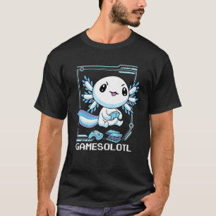 Camiseta Gamesolotl Gamer Axolotl Peixes Jogando Videos gam