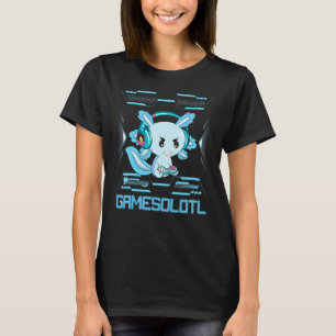Camiseta Gamesolotl Gamer Axolotl Peixes Jogando Videos gam