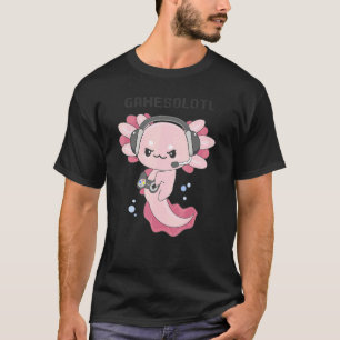 Camiseta Gamesolotl Gamer Axolotl Tocando Videos games Gami