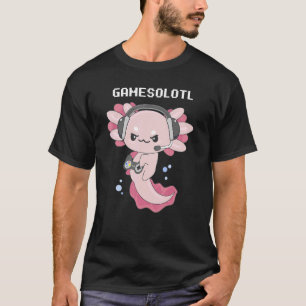Camiseta Gamesolotl Gamer Axolotl Tocando Videos games Gami