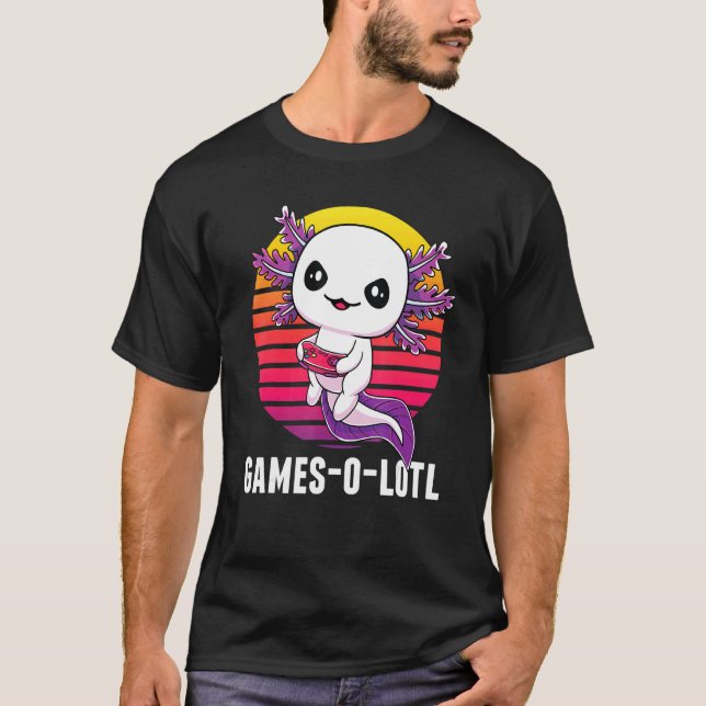 Camiseta Gamesolotl Gamer Axolotl Videos games Salamander (Frente)
