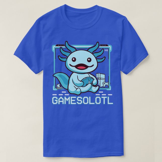 Camiseta Gamesolotl Gaming Axolotl Kids Boys (Frente do Design)