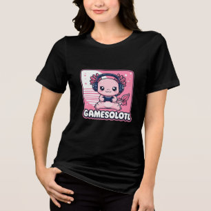 Camiseta Gamesolotl - Jogador Axolotl bonito com fone
