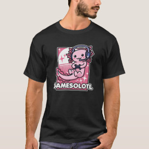 Camiseta Gamesolotl Kawaii Axolotl Video Gamer 80s Car em C