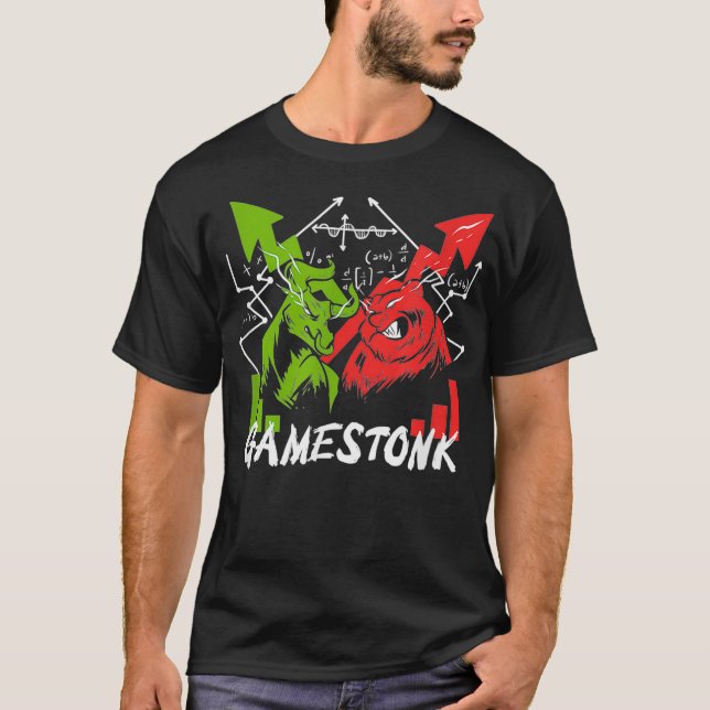 Camiseta Gamestonk YOLO Wall Street Short Squeze Stock (Frente)