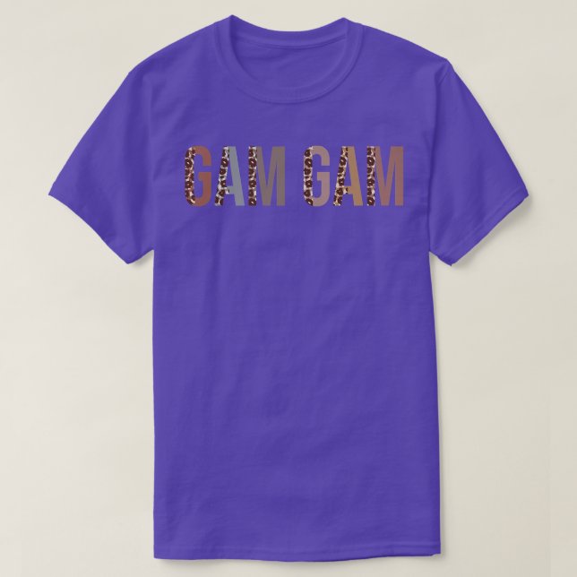 Camiseta GamGam Leopard Imprima Mãe Dia de as mães Bonito E (Frente do Design)