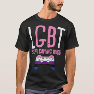 Camiseta Gaming Buddy LGBTQ Funny Genderfluid Pride Flag Al