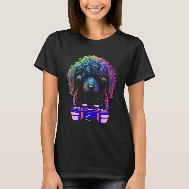 Camiseta Gaming Poodle Dog Player Animal Video Gamer  Men K (Frente)