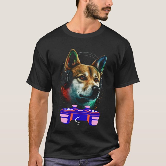 Camiseta Gaming Shiba Inu Dog Player Animal Video Gamer  Me (Frente)