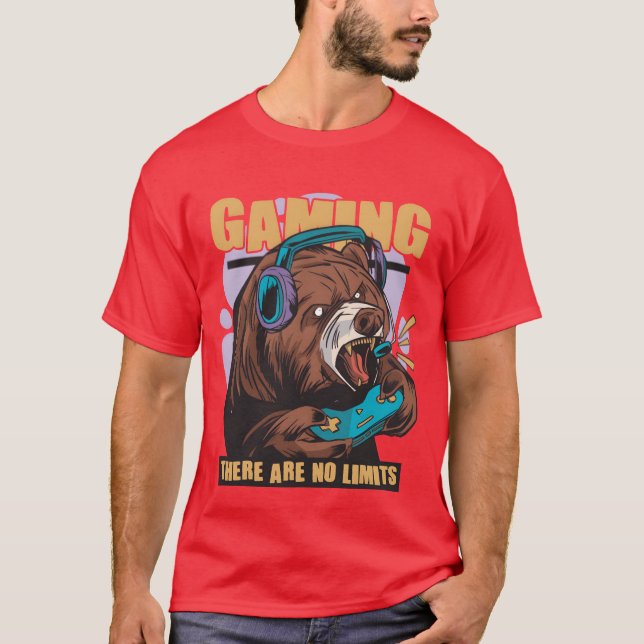 Camiseta Gaming there are no limits nerd gamer video game f (Frente)