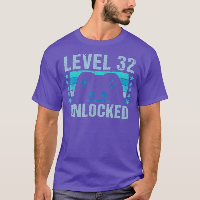 Camiseta Gaming Vintage 32º Aniversário Presente 32 Anos (Frente)