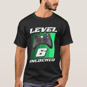 Camiseta Gaming Vintage 6 Birthday Gift 6 Anos