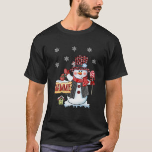 Camiseta Gammie Snowman Candy Cane Red Xadrez Sant