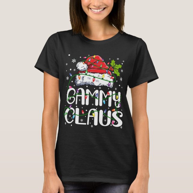 Camiseta Gammy Claus Natal Santa Hat Família Xm (Frente)