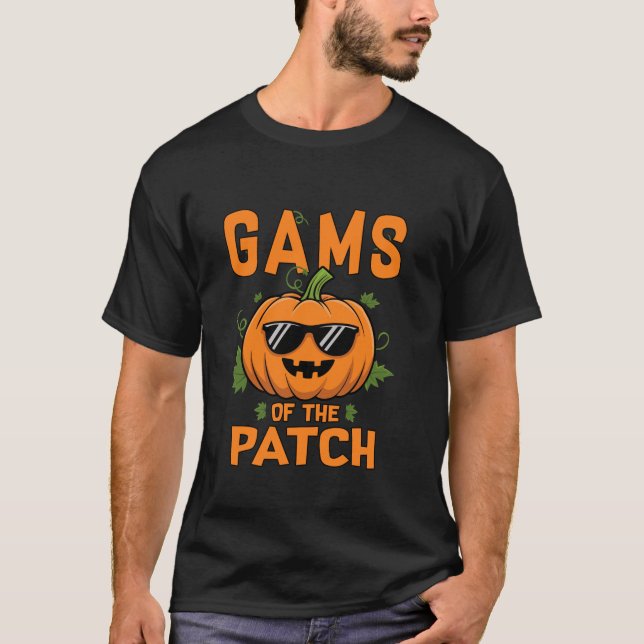 Camiseta Gams de Abóbora do Hallowee da Família Patch (Frente)