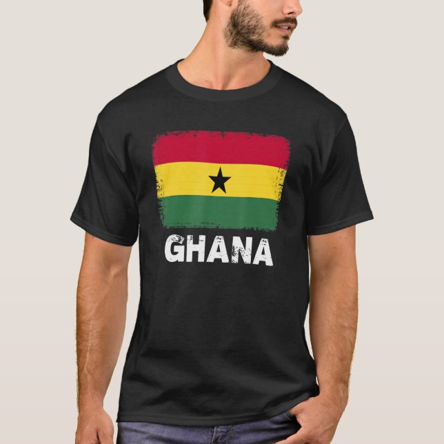 Camiseta Gana - Bandeira Suporte a Pessoas ganenses, homens (Frente)