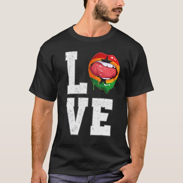 Camiseta Gana Flag Soccer Fan Love Ghanaian (Frente)