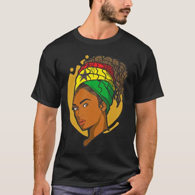 Camiseta Gana Gana Bandeira África Orgulhosa Princesa Rainh (Frente)