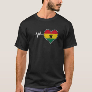 Camiseta Gana Ghanaian Heart Love Proud Melanin Flag
