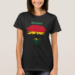 Camiseta Gana Ghanaian Heart Love Proud Melanin Flag Tree