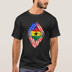 Camiseta Gana Roots Usa Flag Patriótico Super Ghanaian Heri