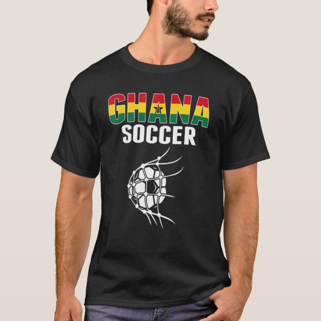 Camiseta Gana Soccer Ball In Net Goal Ghanian Futebol Su (Frente)