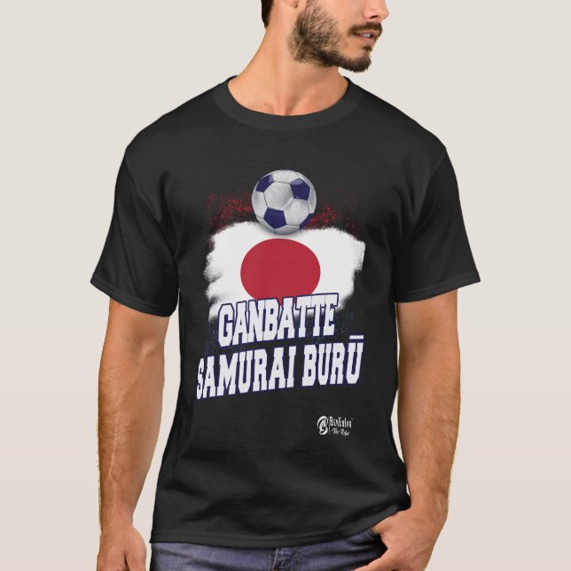 Camiseta Ganbatte Samurai Buru Ver 1 Preto (Frente)