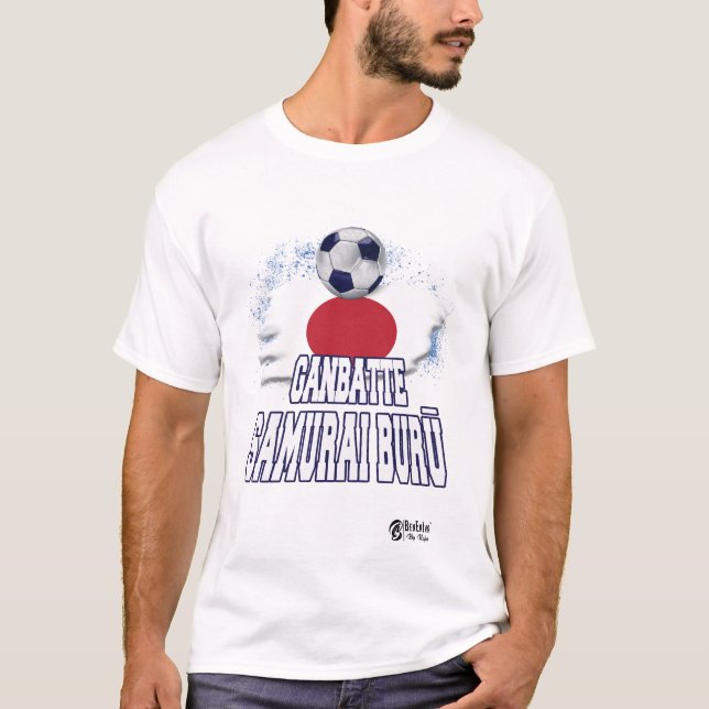 Camiseta Ganbatte Samurai Buru Ver 3 White (Frente)