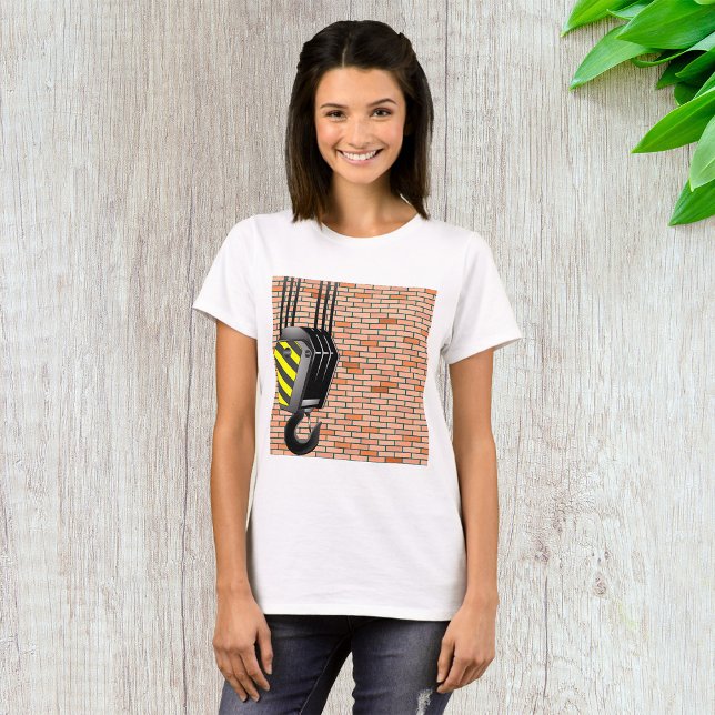 Camiseta Gancho de Guindaste Industrial com Parede de Tijol (Criador carregado)