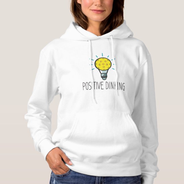 Camiseta Gancho de Jantar Positivo Hoodie de Mulher (Frente)