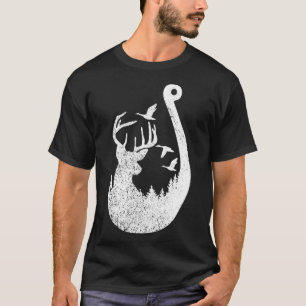 Camiseta Gancho De Peixes Em Descanso Caça Veado E Pato