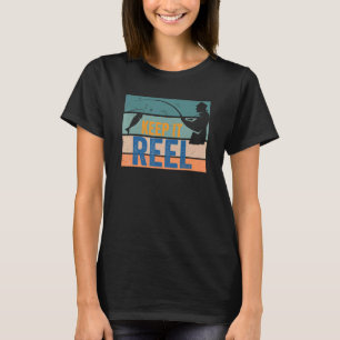 Camiseta Gancho de Pesca Keep It Reel  Peixe Pescador Antig