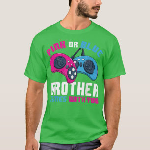 Camiseta Gânero De Gânero Revela Jogo De Irmão Rosa Ou Azul