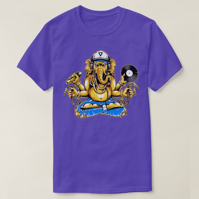 Camiseta Ganesha Com Instrumentos Musicais (Frente do Design)