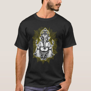 Camiseta Ganesha Hindu Elephant Lord no Lotus Pos