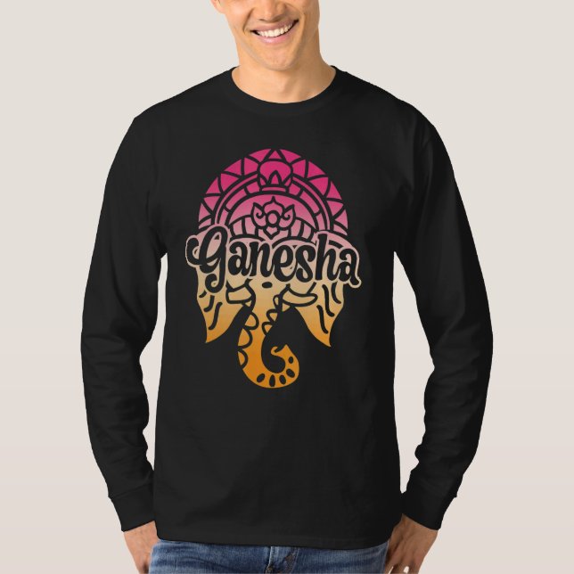 Camiseta Ganesha Hinduísmo Índia Meditação Budista Elefão (Frente)