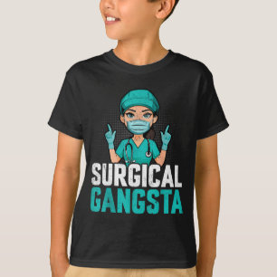Camiseta Gangsta Cirúrgico Tecnólogo Técnico de Cirurgia Sc