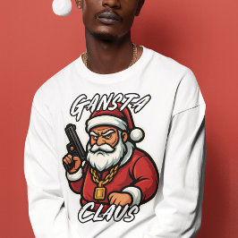 Camiseta Gangsta Claus mit Pistole