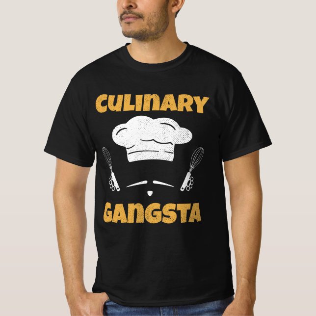 Camiseta Gangsta Culinário Shirt School Funny Restau (Frente)