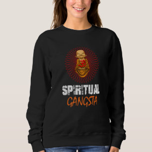 Camiseta Gangsta Espiritual bebê buda ioga flor de lótus