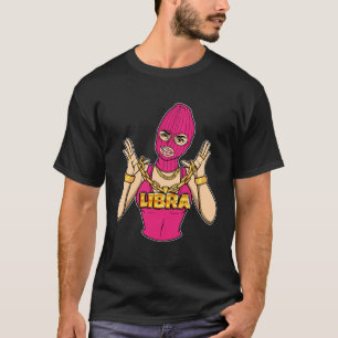 Camiseta Gangsta Girl Libra mascarou mulher gangster com Do