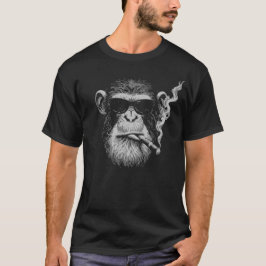 Camiseta gangsta monkey with black glasses and cigar